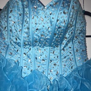 Sky blue ball gown